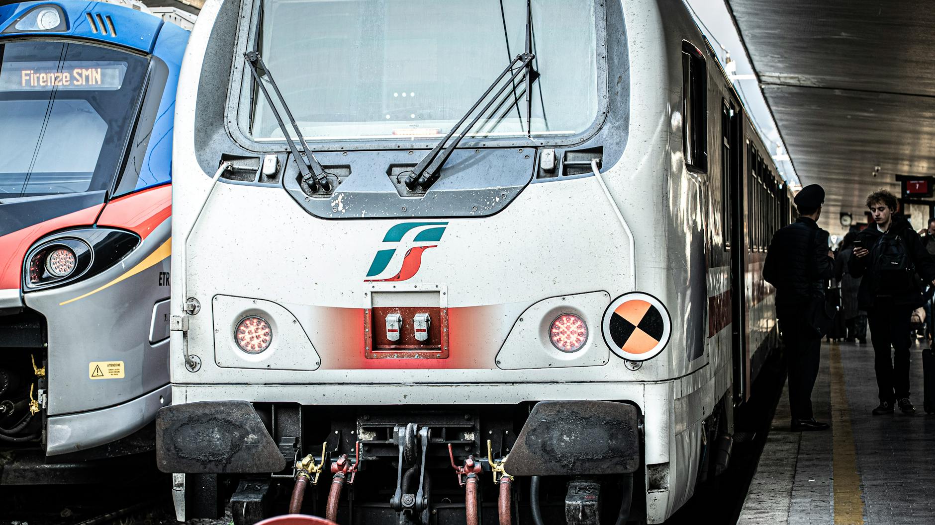 Train platform at Santa Maria Novella station in Florence Italy