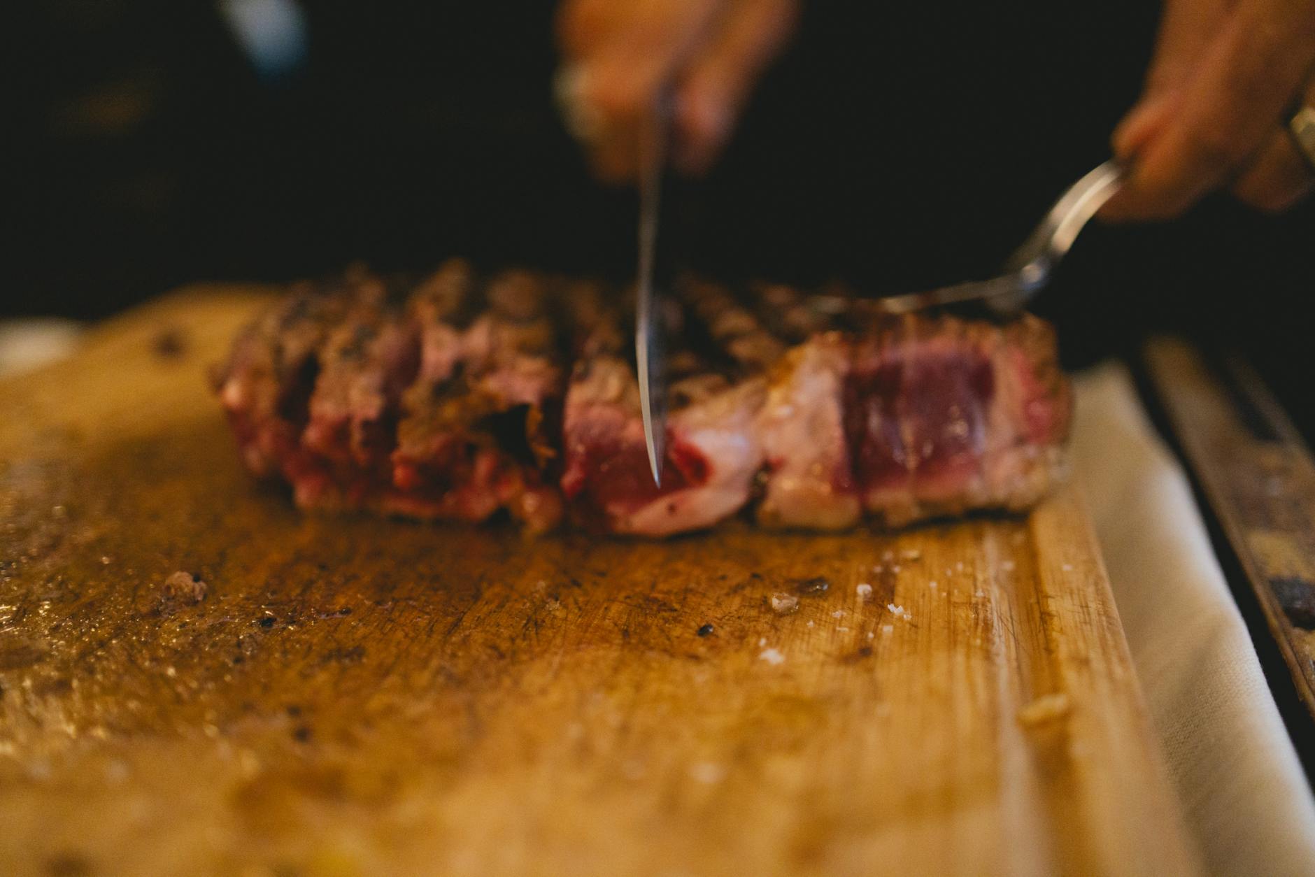 Traditional Bistecca alla Fiorentina Tuscan steak in Florence