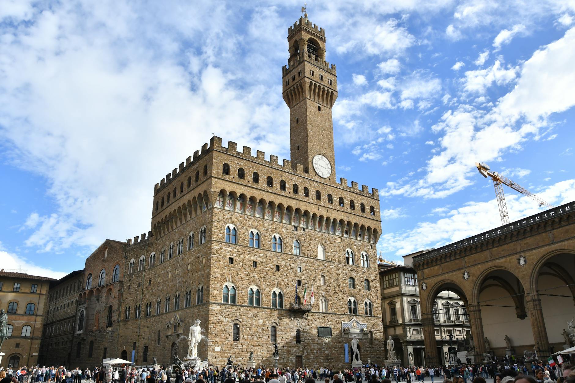 Palazzo Vecchio medieval tower and Piazza della Signoria in Florence