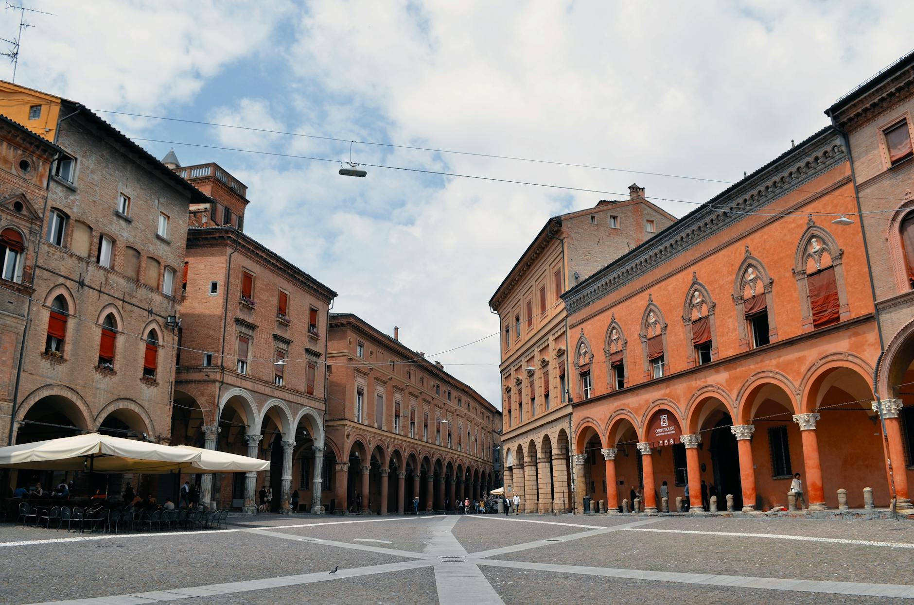 Piazza Maggiore in Bologna Italy food capital just 35 minutes from Florence