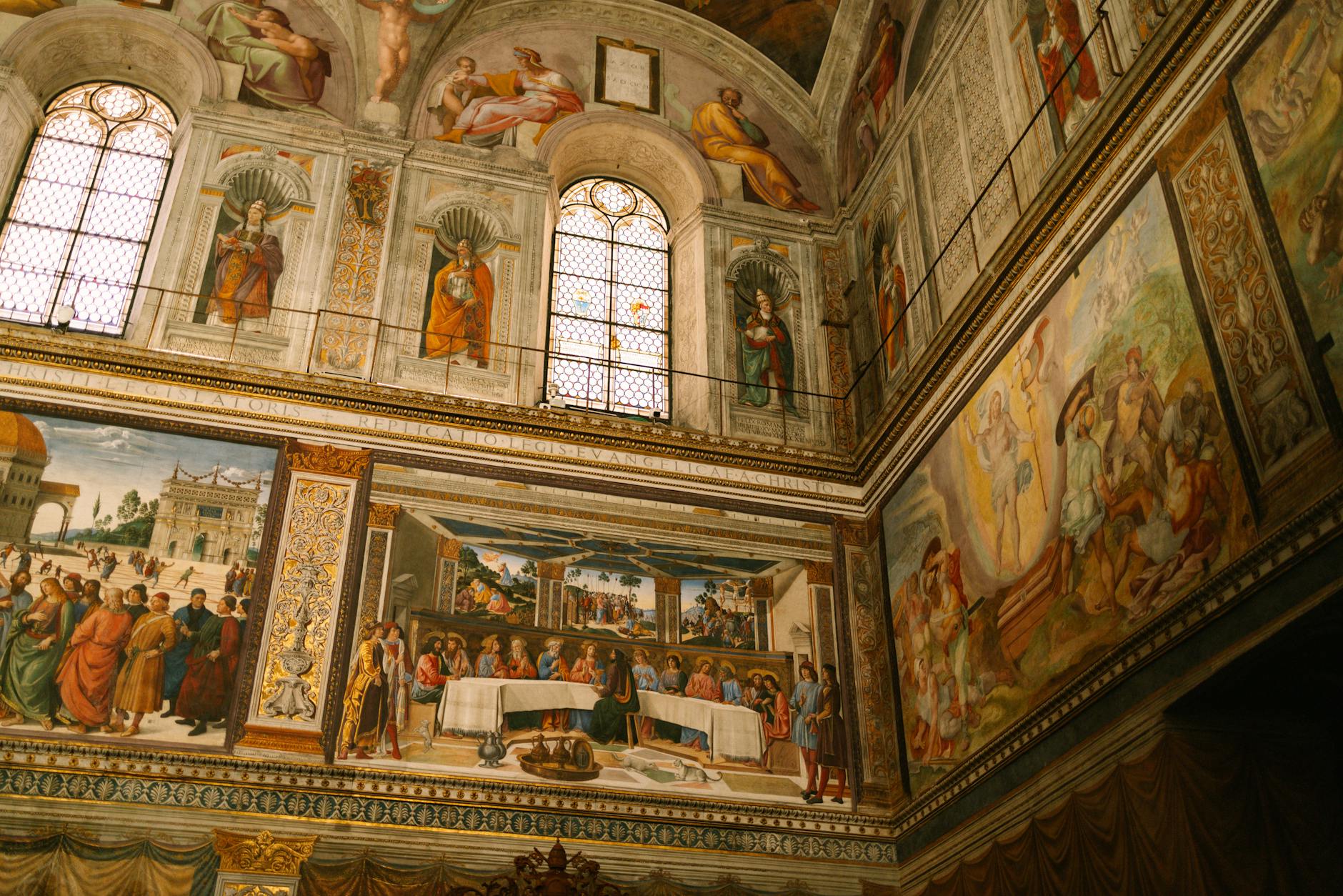 Renaissance painting in a Florence art gallery museum collection