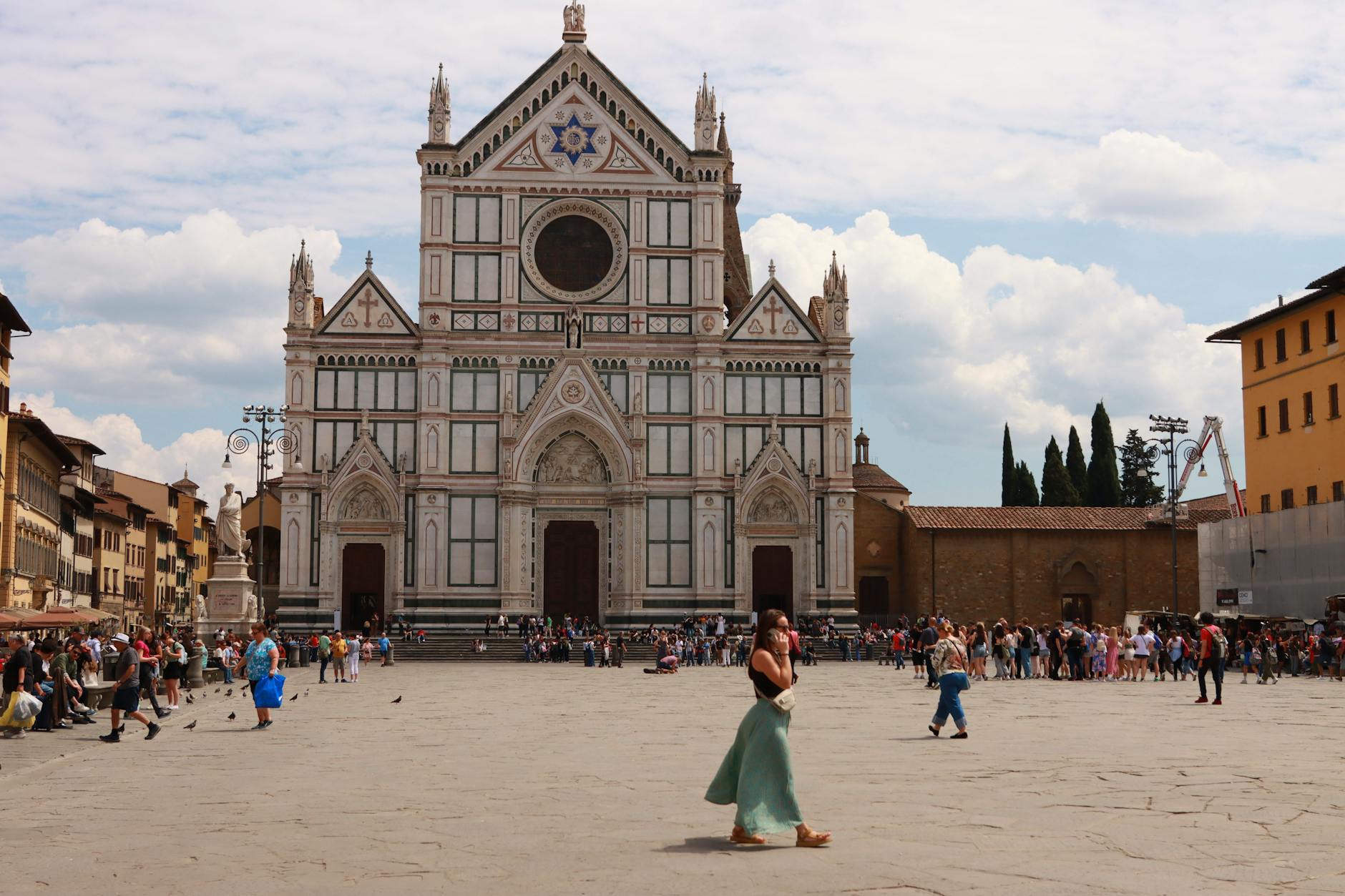 Piazza Santa Croce neighborhood in Florence Italy