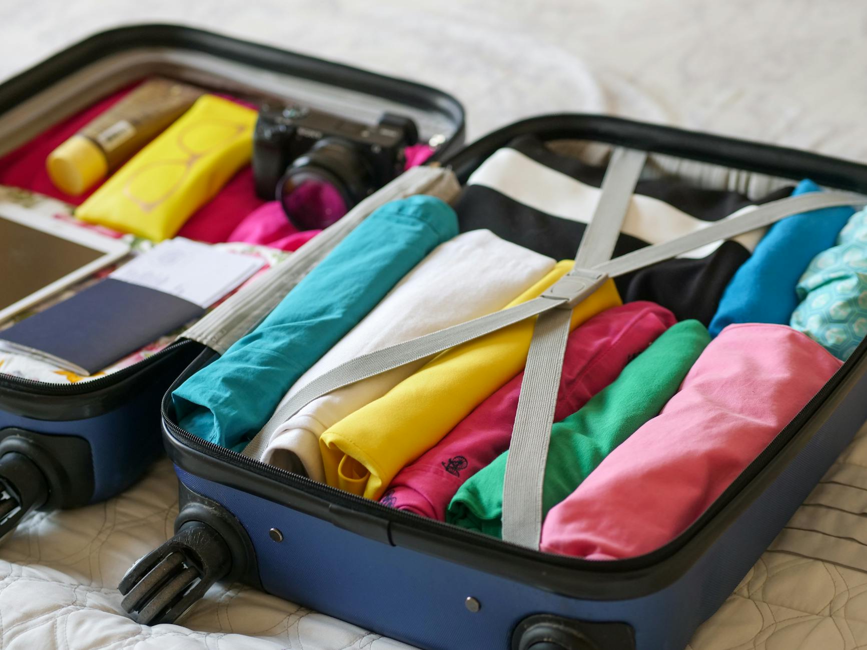 Packing a suitcase with travel essentials for a Florence Italy trip