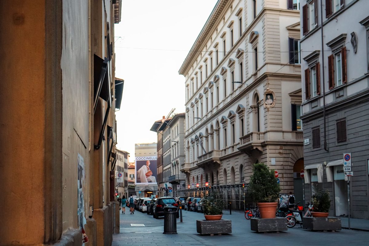 A classic central Florence street lined with historic architecture